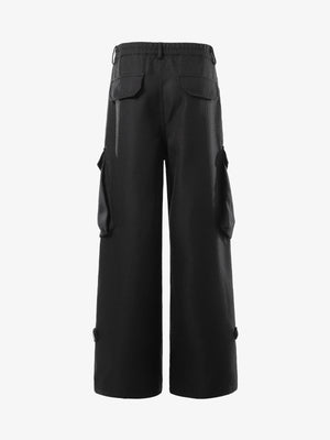 Multi-Pocket Textured Fabric Flared Pants - thumbnail 3