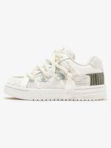 Street Contrast Color Zebra-Print Chunky Sneakers