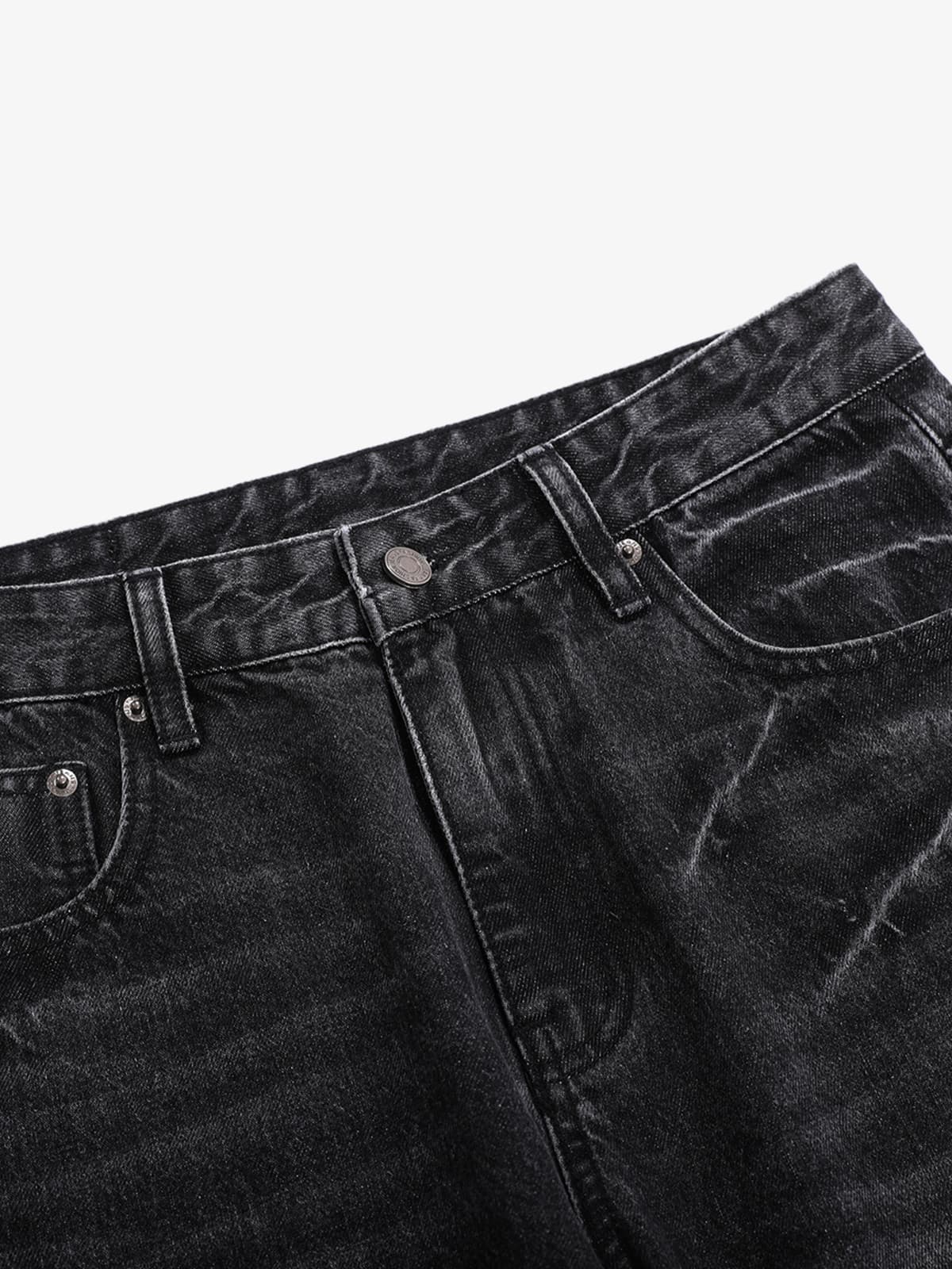 Vintage Washed Distressed Whisker Barrel Jeans - image 8