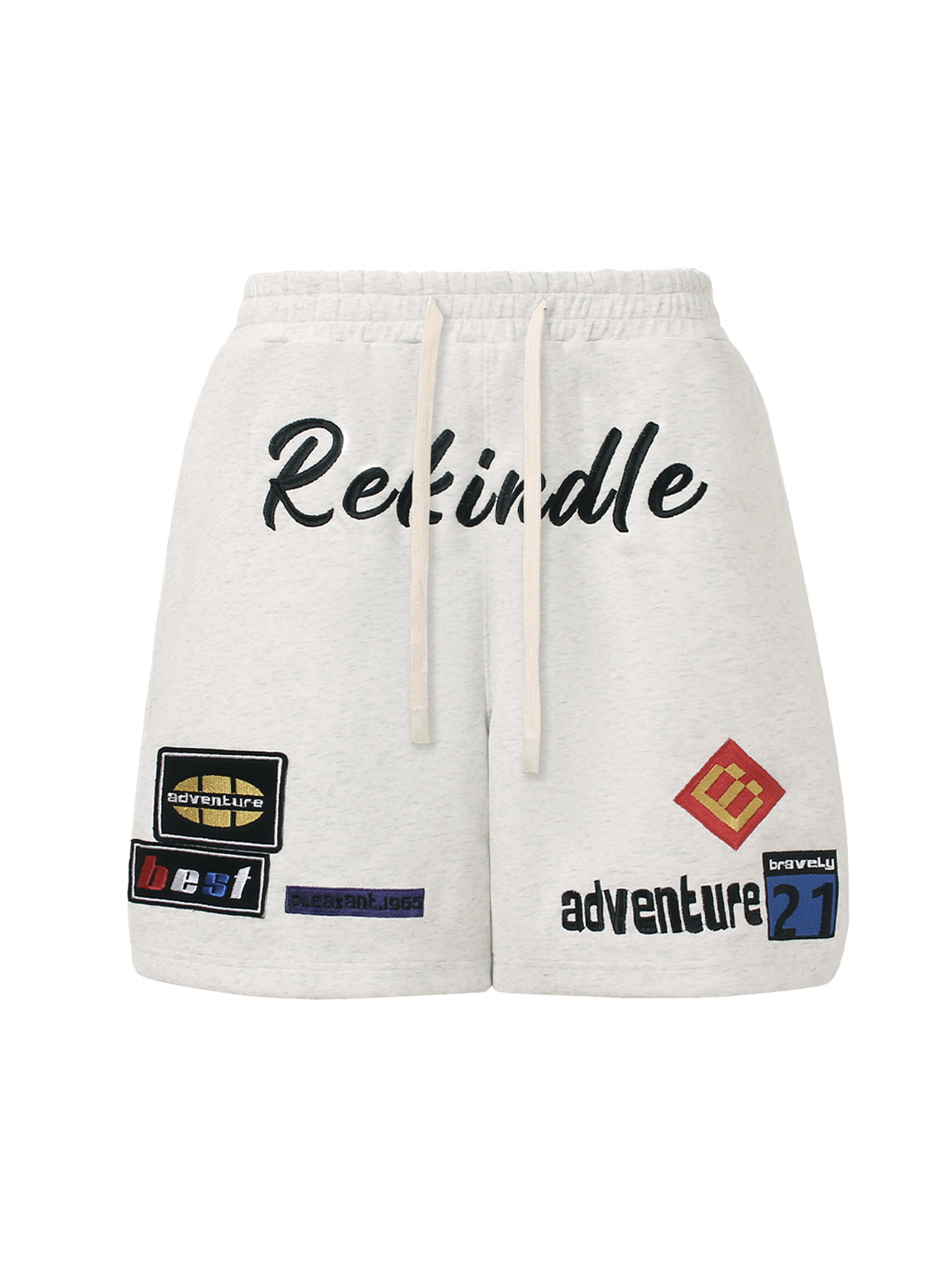 Street Graphic Drawstring Shorts Adventure Patch Style - 10806
