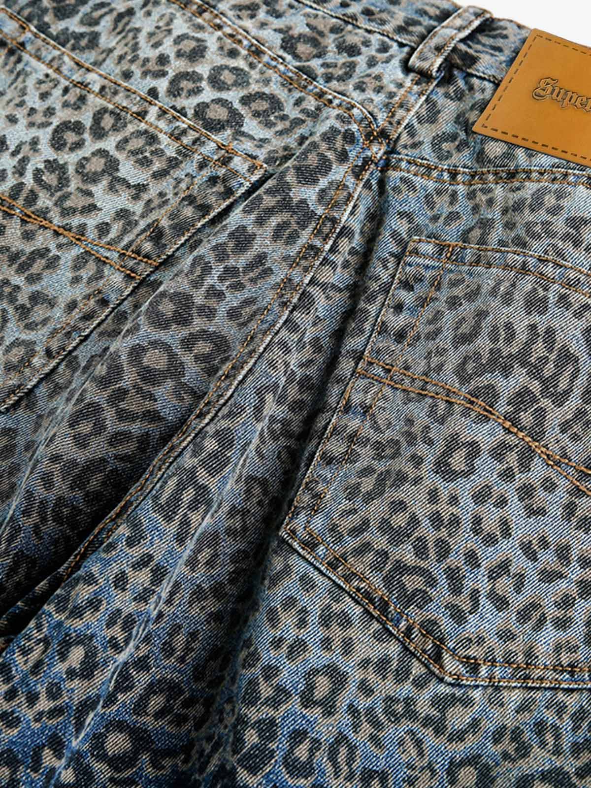 Denim Street Leopard Print Barrel Jeans - image 6