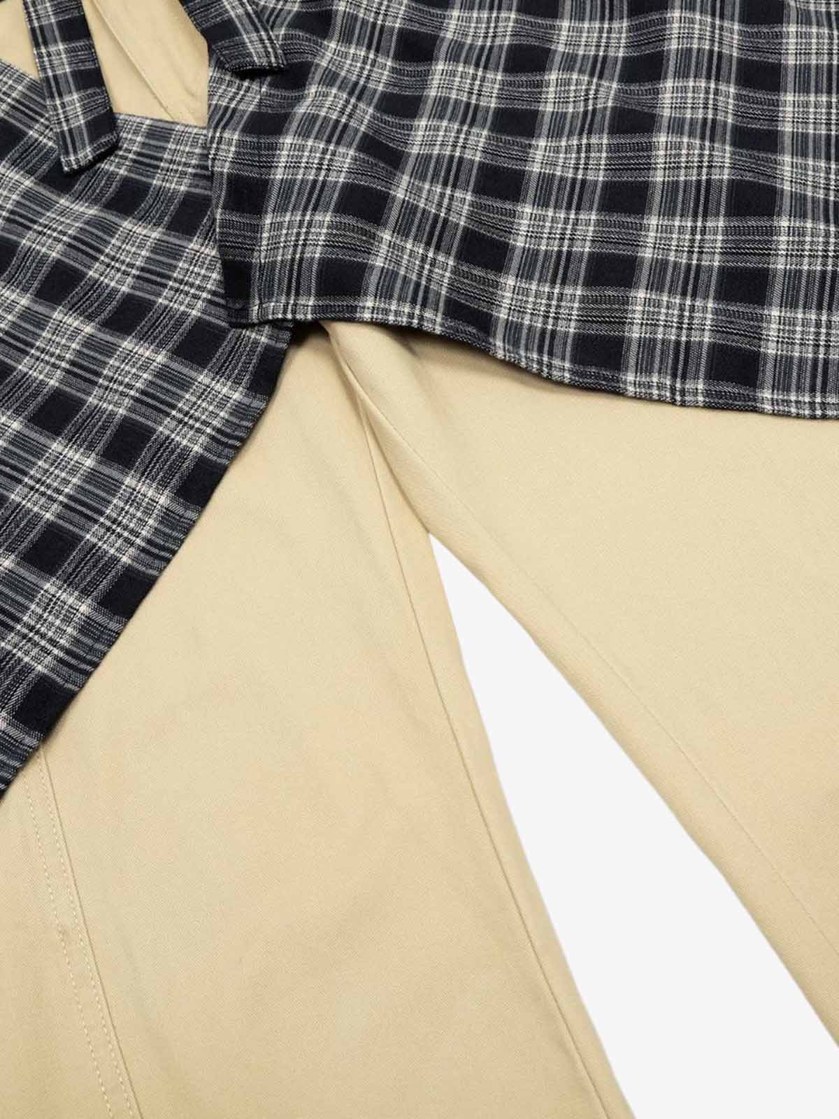 Plaid Decorative Patchwork Loose Pants - image 3