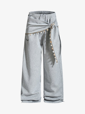 Street Detachable Flap Lace-up Jogger Pants - thumbnail 1