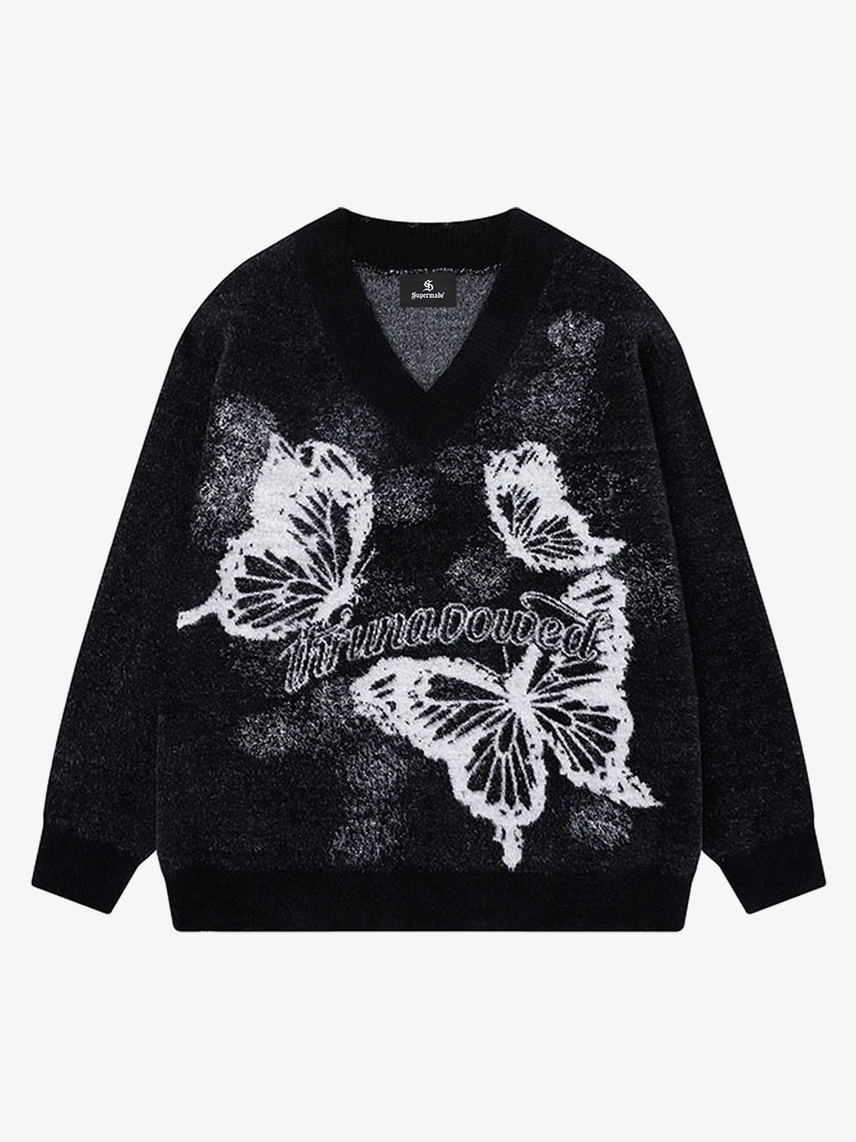 Vintage Butterfly V-Neck Sweater