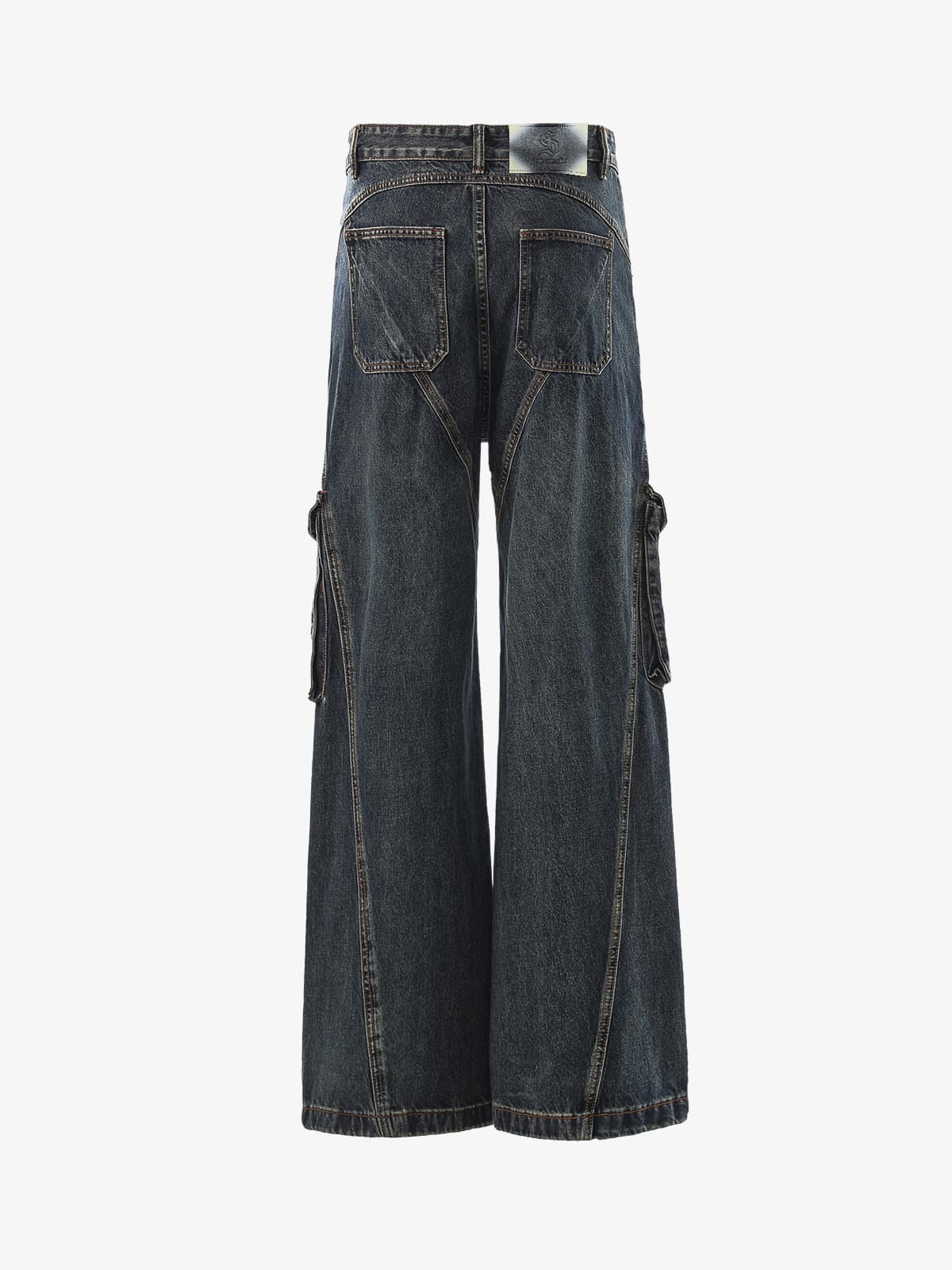 Vintage Distressed Patchwork Deconstructed Barrel Jeans