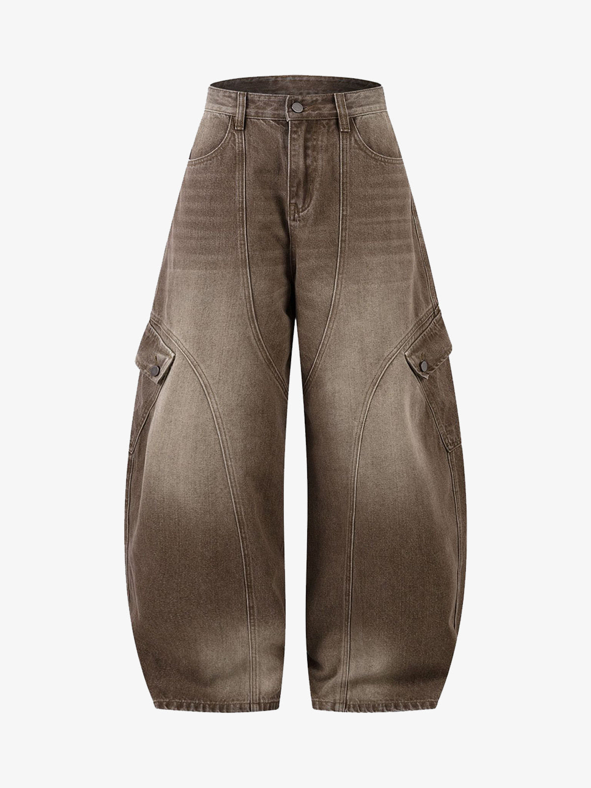 Vintage Washed Workwear Barrel Jeans