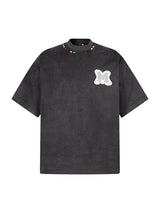 Embroidered Neckline Oversized T-Shirt