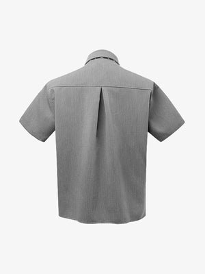 Deconstructed Patchwork Tie Short-Sleeved Shirt - thumbnail 4
