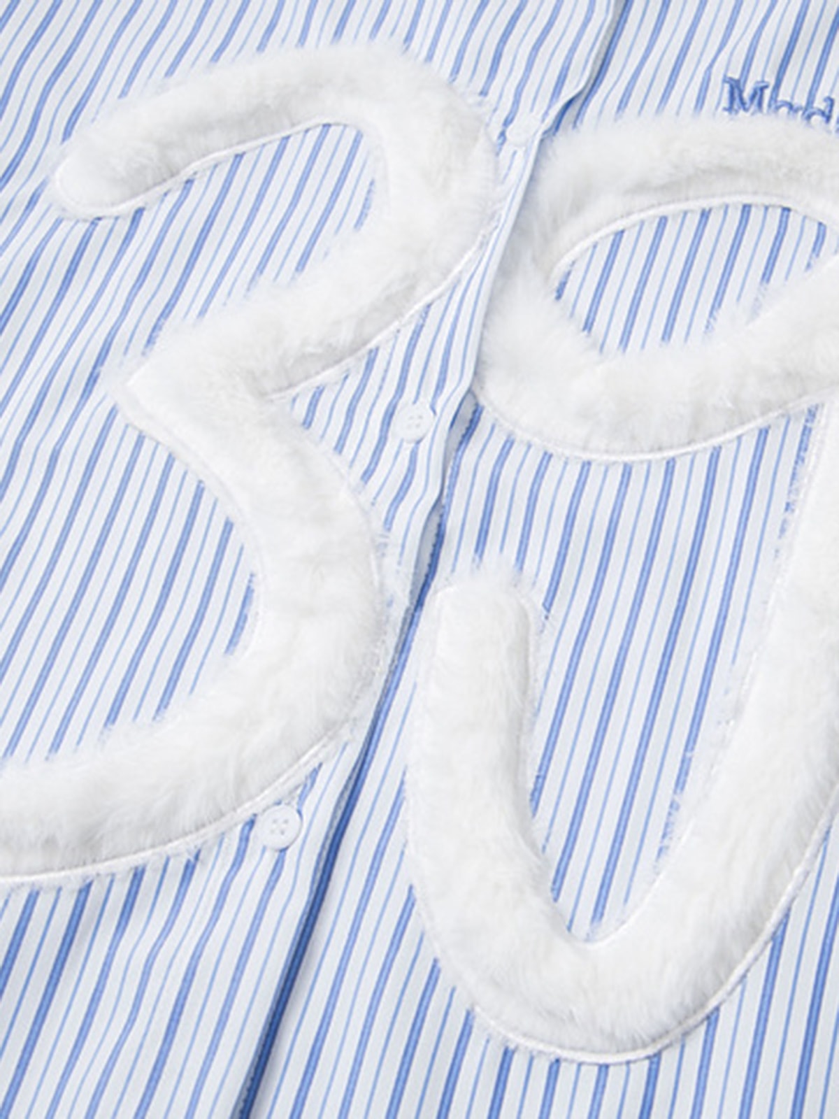 Retro Contrast Flocked Striped Long Sleeve Shirt - image 7