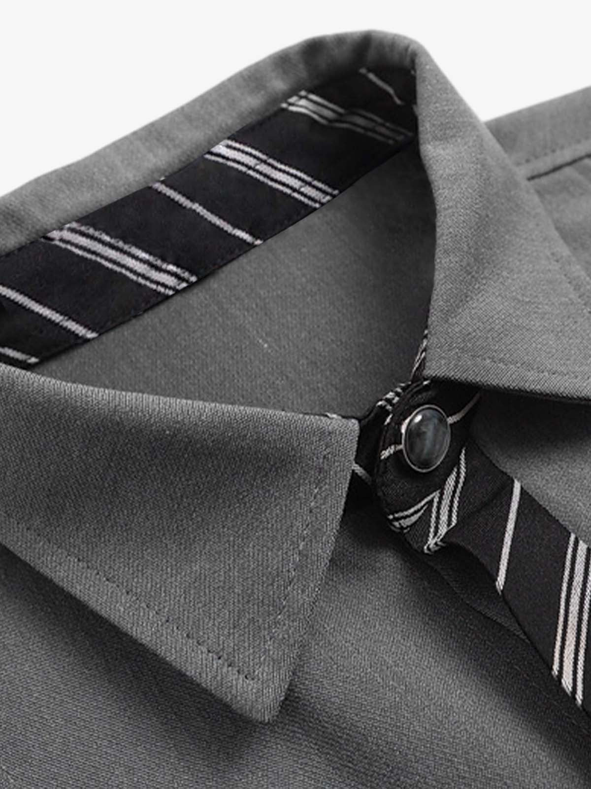 Deconstructed Patchwork Tie Short-Sleeved Shirt - image 5