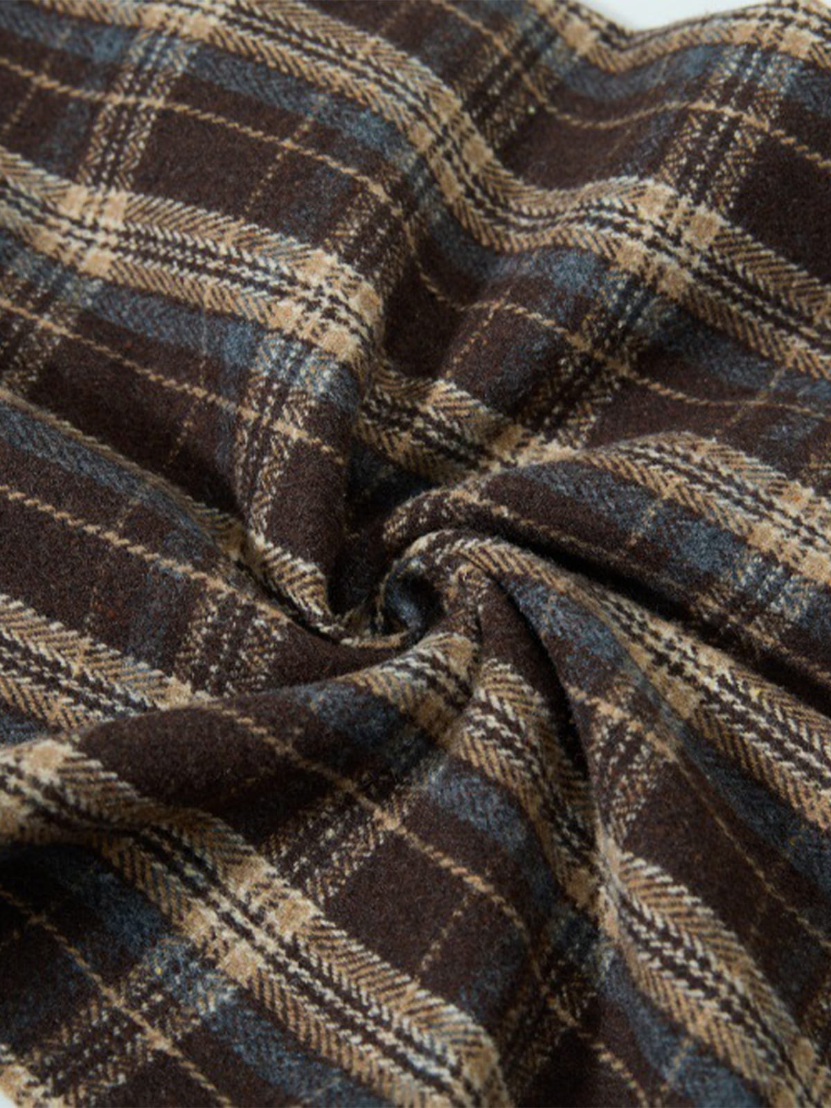 Vintage Plaid Pleated Multi-Pocket Cargo Casual Pants - image 8