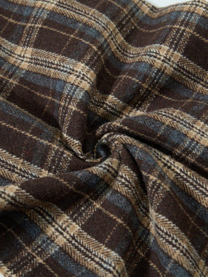 Vintage Plaid Pleated Multi-Pocket Cargo Casual Pants - thumbnail 8