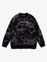 Dark Street Skull Frayed Hem Sweater