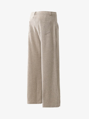 Retro Wool Blend Pleated Baggy Trousers - thumbnail 3