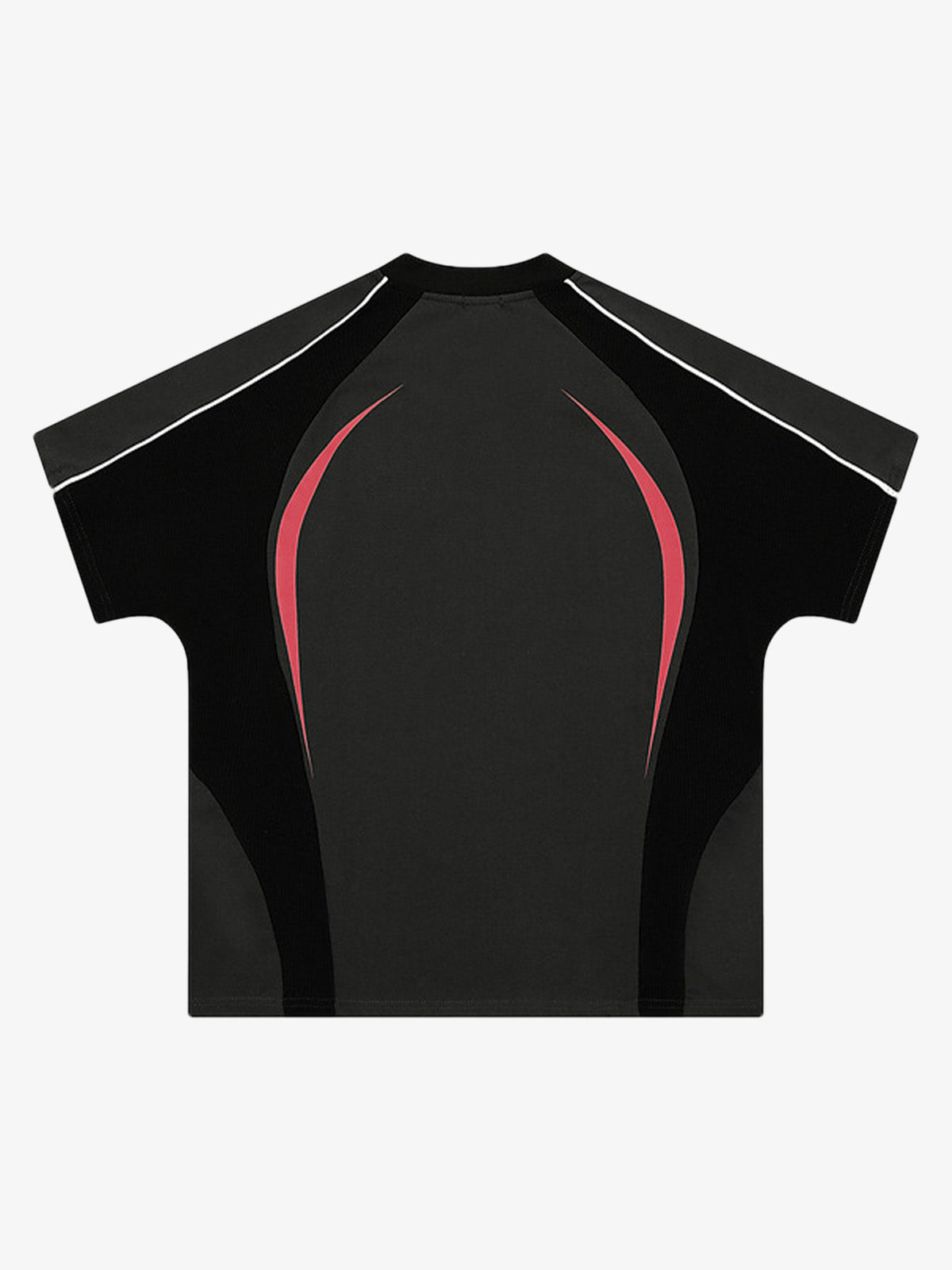Contrast Color Stitching V-Neck Short-Sleeved T-Shirt - image 4