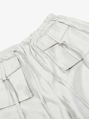 High Street Rivet Pleated Workwear Multi-Pocket Casual Pants - thumbnail 5