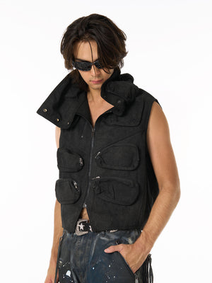 Heavy-Duty Multi-Pocket Multi-Zipper Vest - thumbnail 6