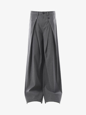 Retro Structured Asymmetric Baggy Pants - thumbnail 2