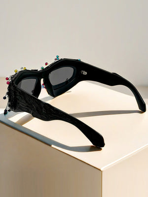Hip Hop Punk Beaded Sunglasses - thumbnail 4