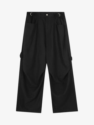 Adjustable Waistband Pleated Casual Pants - thumbnail 2