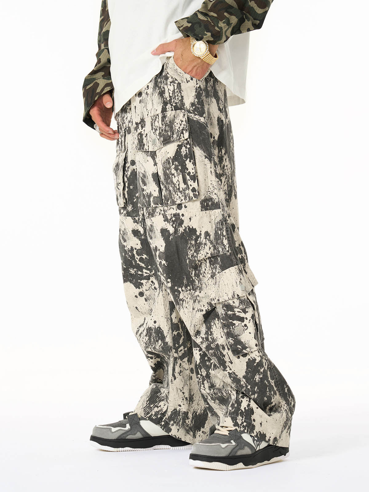 Hip-Hop Camouflage Multi-Pocket Cargo Pants - image 6