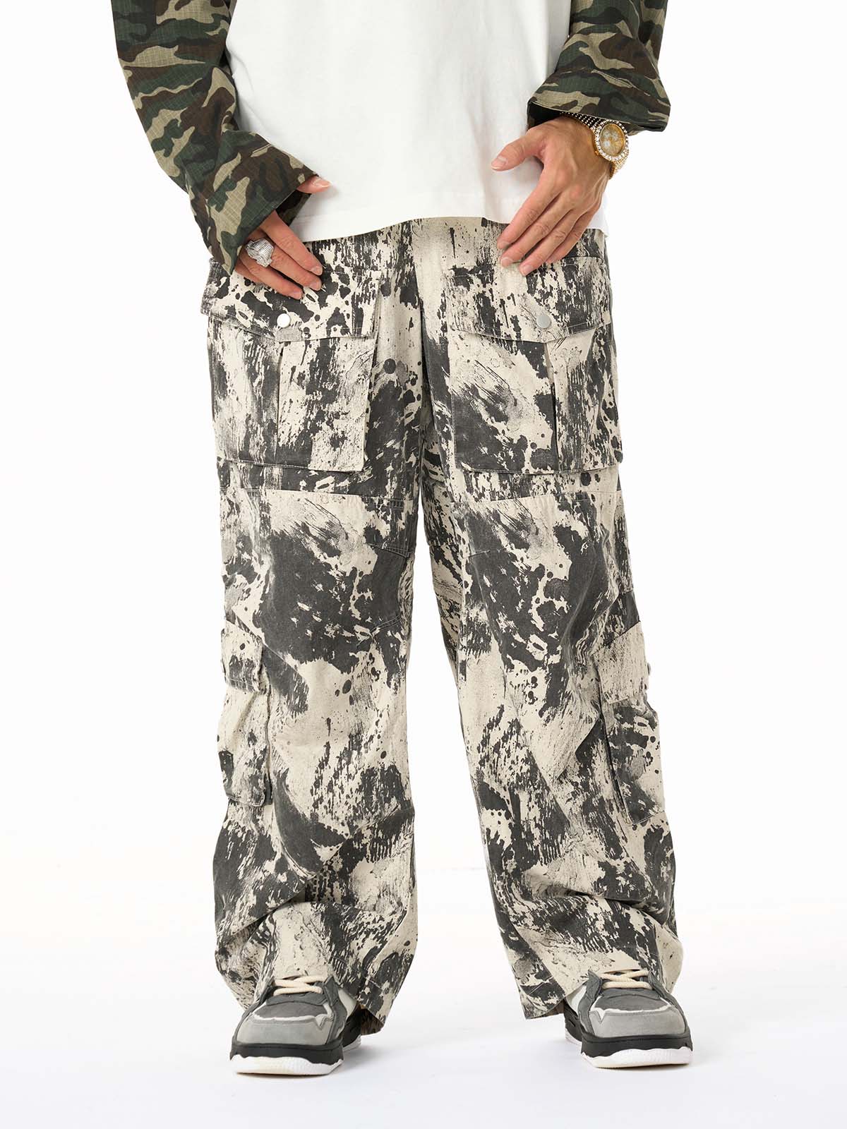 Hip-Hop Camouflage Multi-Pocket Cargo Pants - image 5