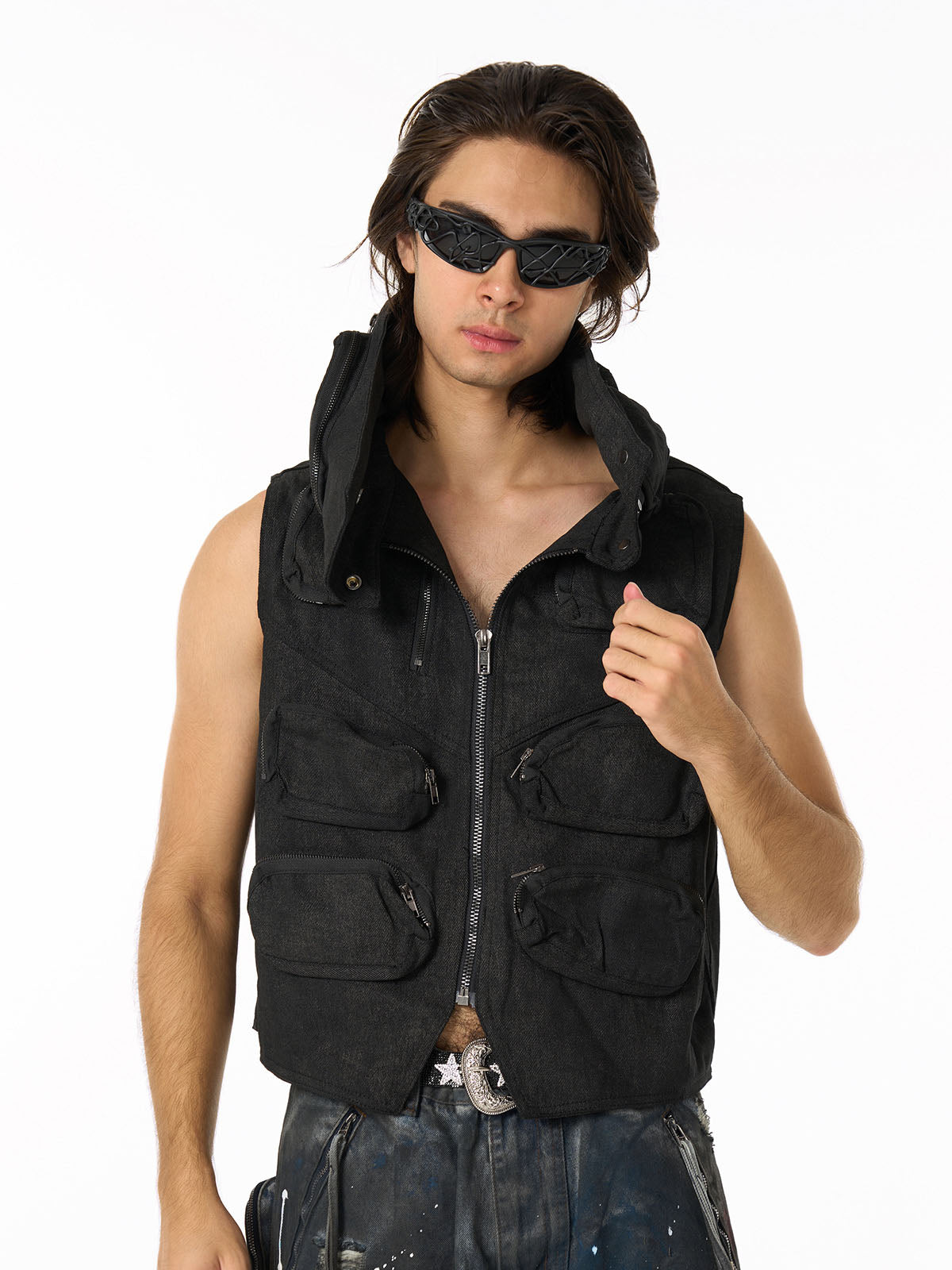 Heavy-Duty Multi-Pocket Multi-Zipper Vest - image 5