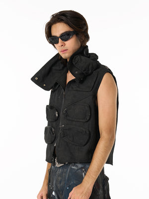 Heavy-Duty Multi-Pocket Multi-Zipper Vest - thumbnail 4