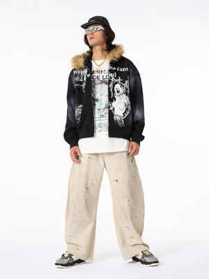 Retro Inkjet Dirty Dyed Barrel Pants - thumbnail 5