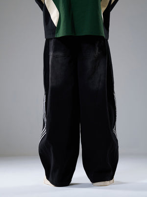 Contrast Side Stripe Denim Barrel Jeans - thumbnail 8
