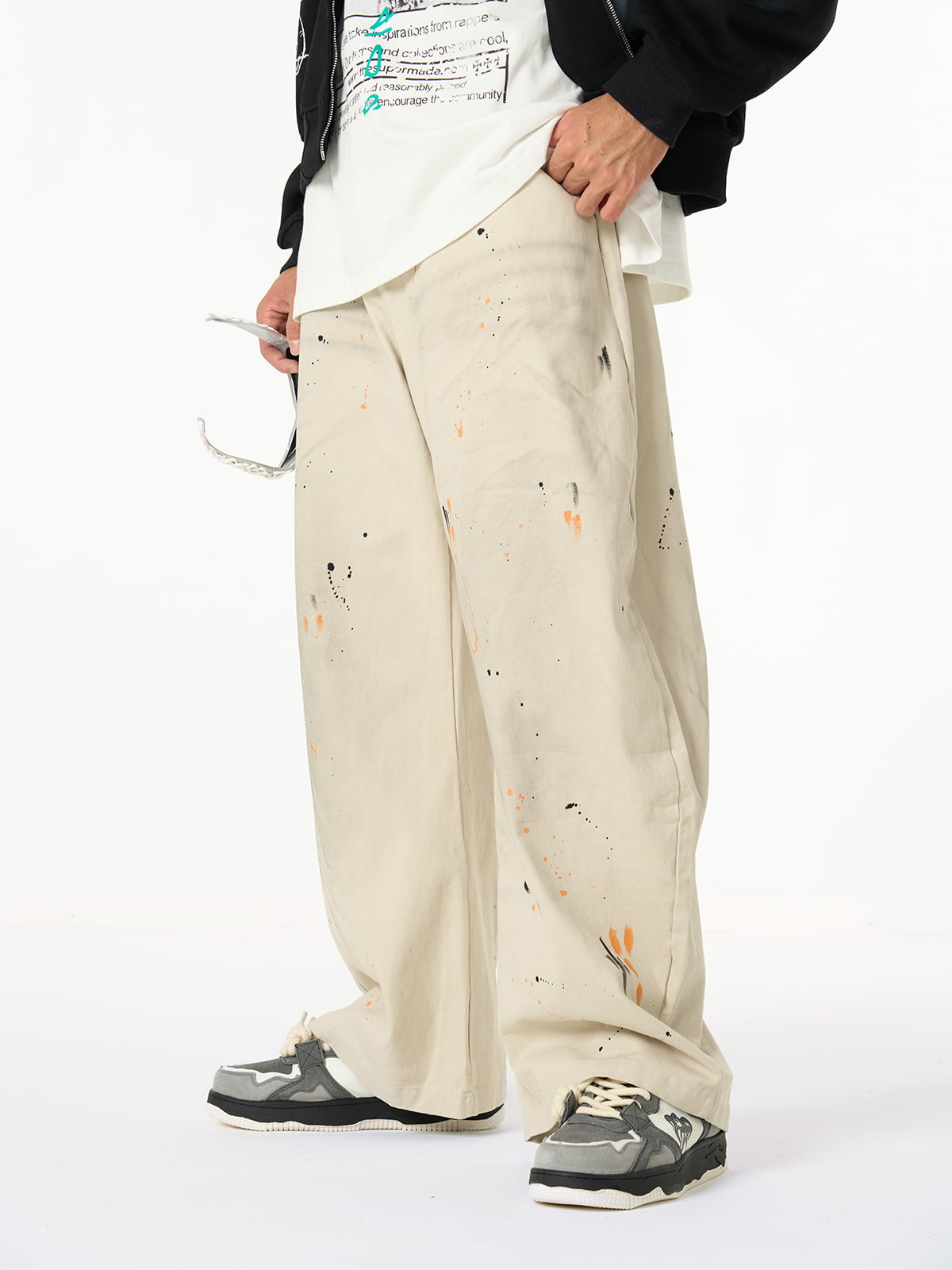 Retro Inkjet Dirty Dyed Barrel Pants - image 3
