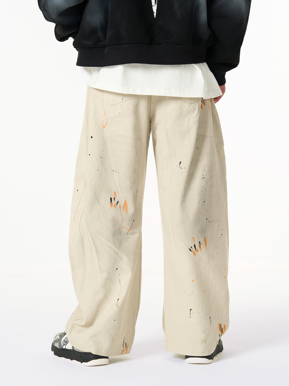 Retro Inkjet Dirty Dyed Barrel Pants - image 4