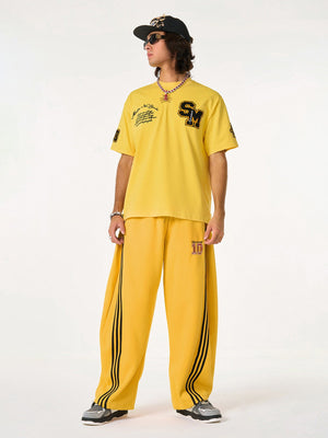 Fleece Vintage Side Stripe Drape Paratrooper Machete Wide Leg Pants - thumbnail 8