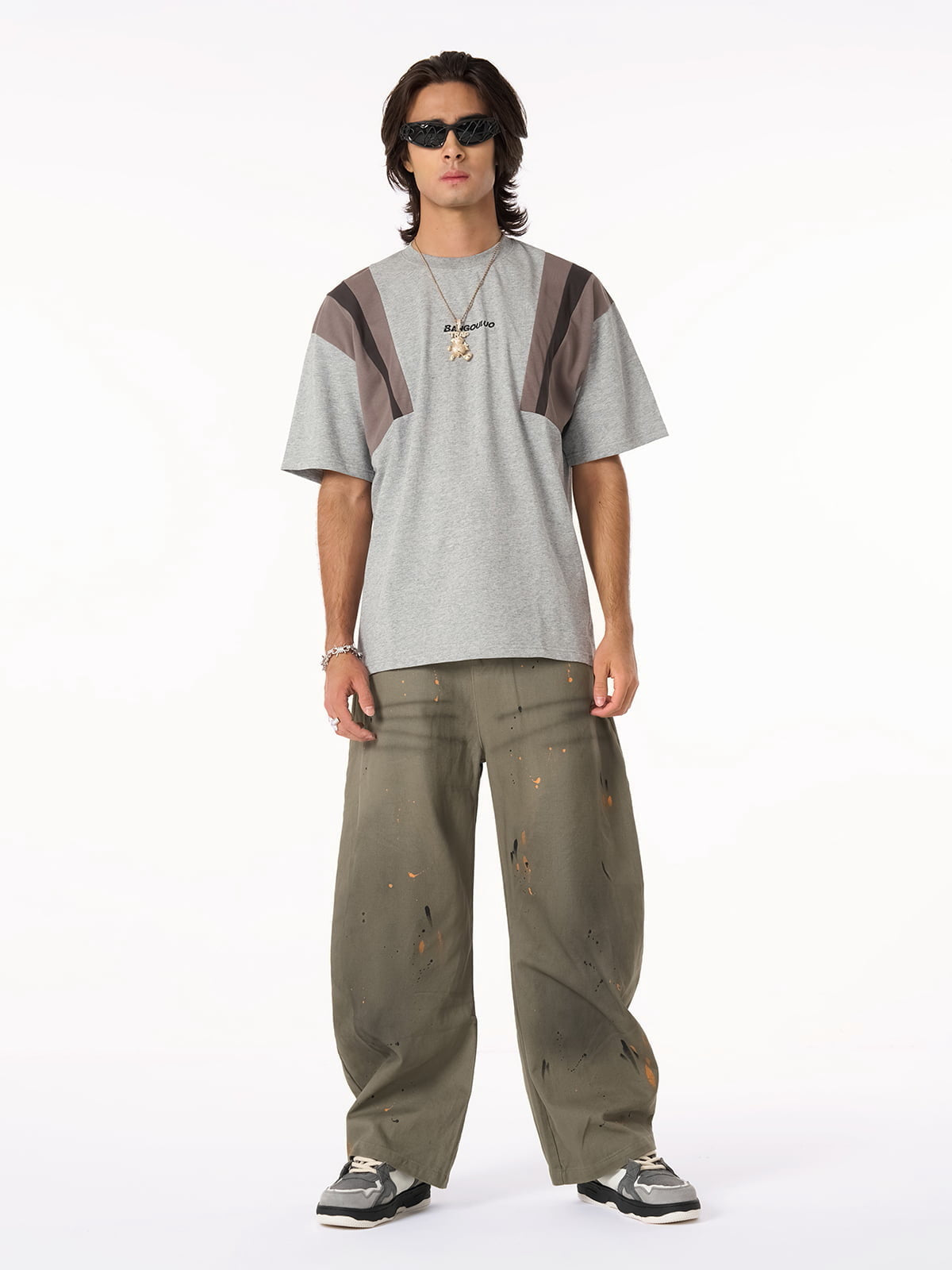 Retro Inkjet Dirty Dyed Barrel Pants - image 18