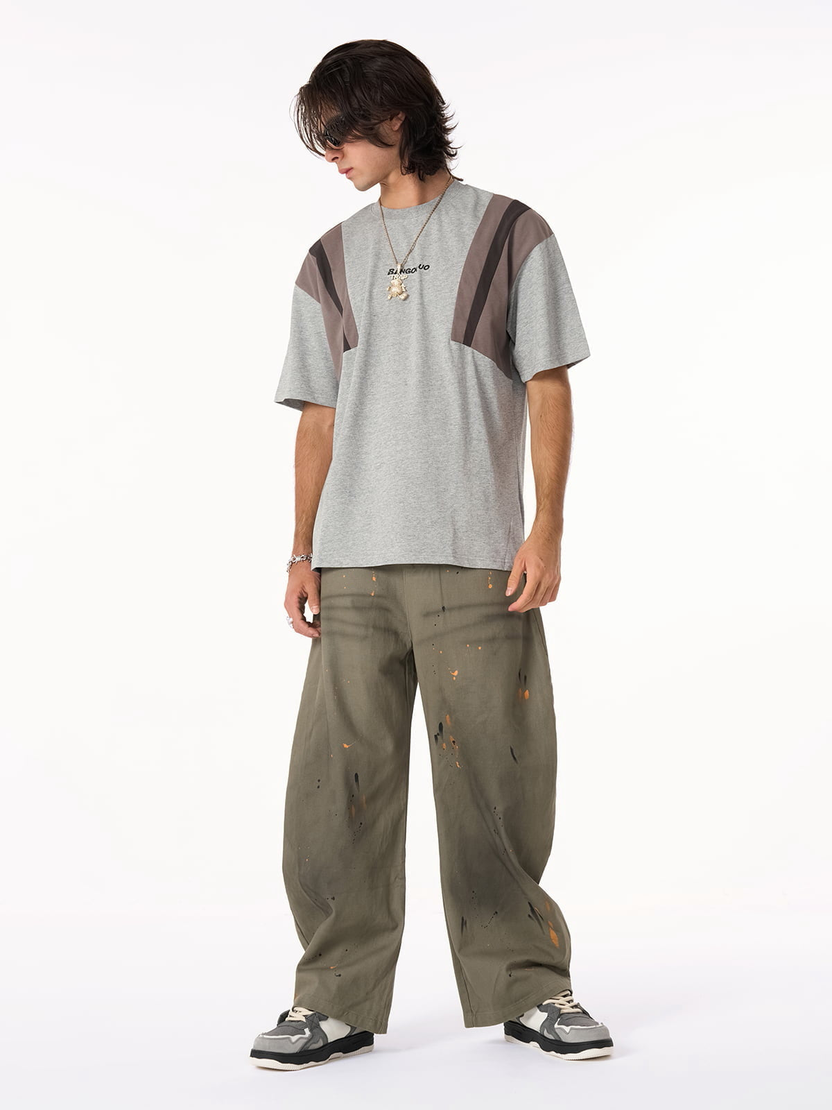 Retro Inkjet Dirty Dyed Barrel Pants - image 19