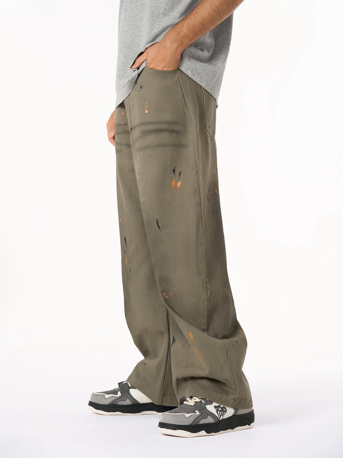Retro Inkjet Dirty Dyed Barrel Pants - image 16