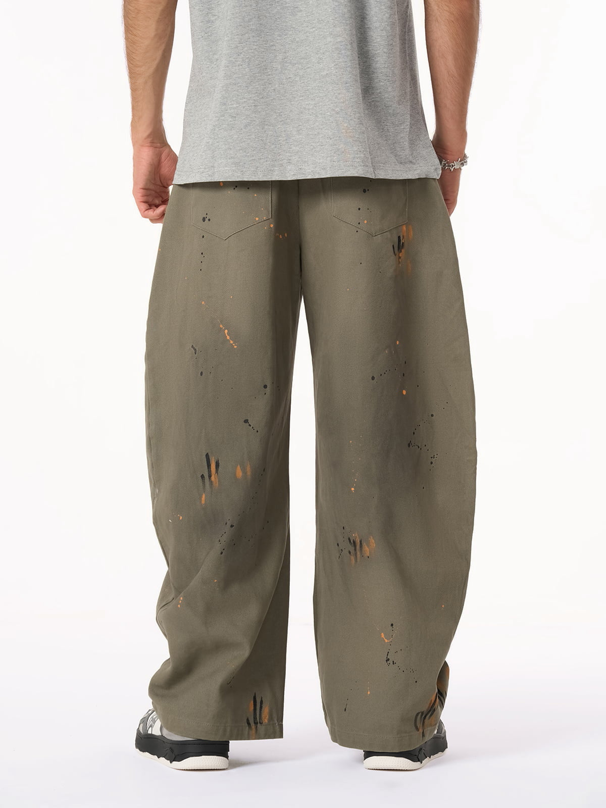 Retro Inkjet Dirty Dyed Barrel Pants - image 17