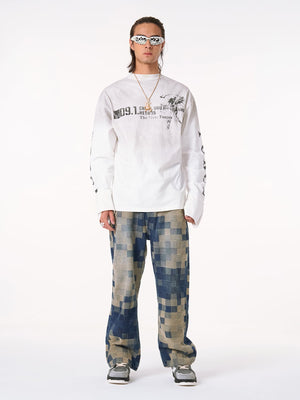 Distressed NO. 09 Long Sleeve T-Shirt - thumbnail 14