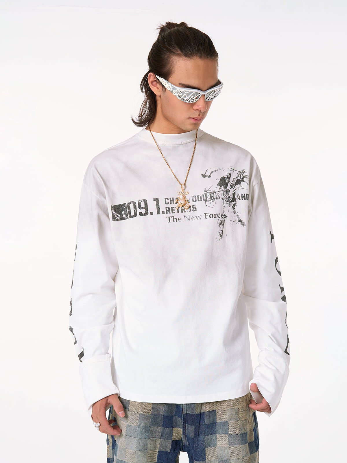 Distressed NO. 09 Long Sleeve T-Shirt - image 12