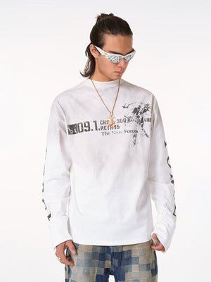 Distressed NO. 09 Long Sleeve T-Shirt - thumbnail 12