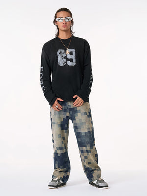 Distressed NO. 09 Long Sleeve T-Shirt - thumbnail 10