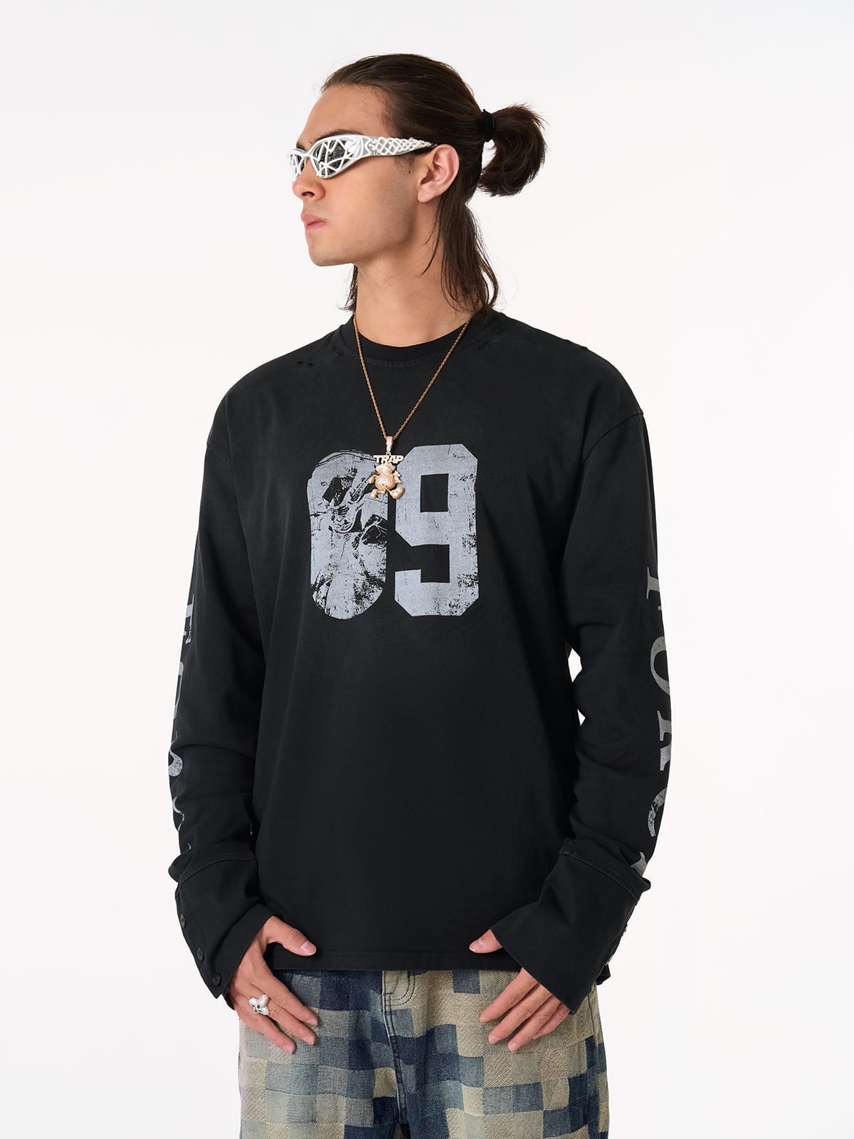 Distressed NO. 09 Long Sleeve T-Shirt - image 6