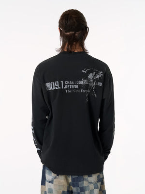 Distressed NO. 09 Long Sleeve T-Shirt - thumbnail 9