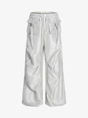 High Street Rivet Pleated Workwear Multi-Pocket Casual Pants - thumbnail 3