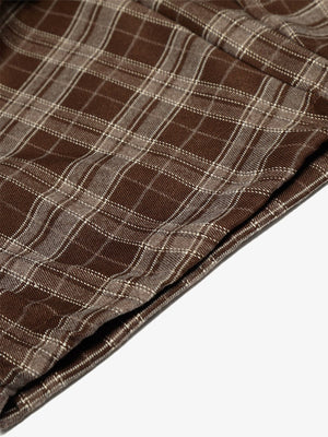 Street Pleated Waistband Plaid Check Barrel Pants - thumbnail 7