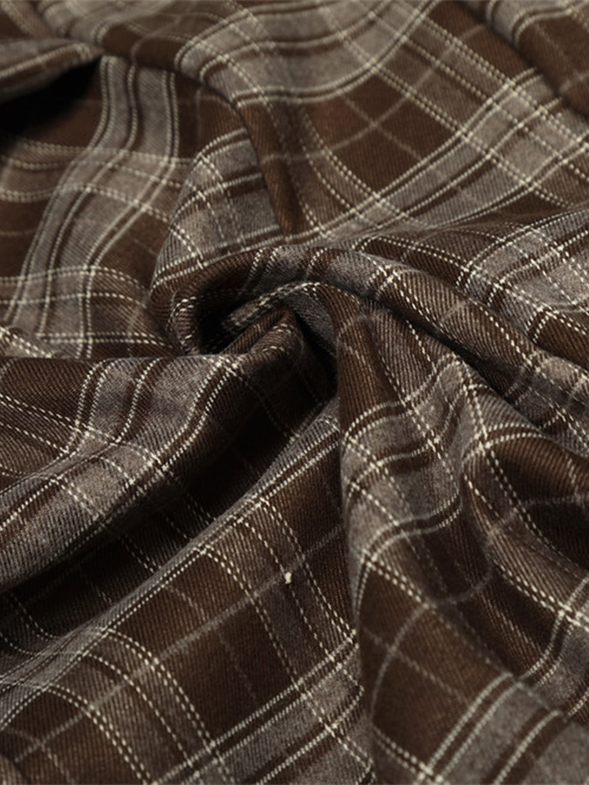 Street Pleated Waistband Plaid Check Barrel Pants - image 8