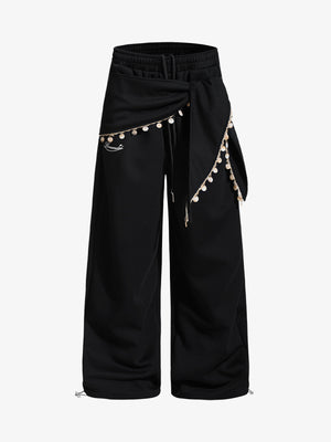Street Detachable Flap Lace-up Jogger Pants - thumbnail 2