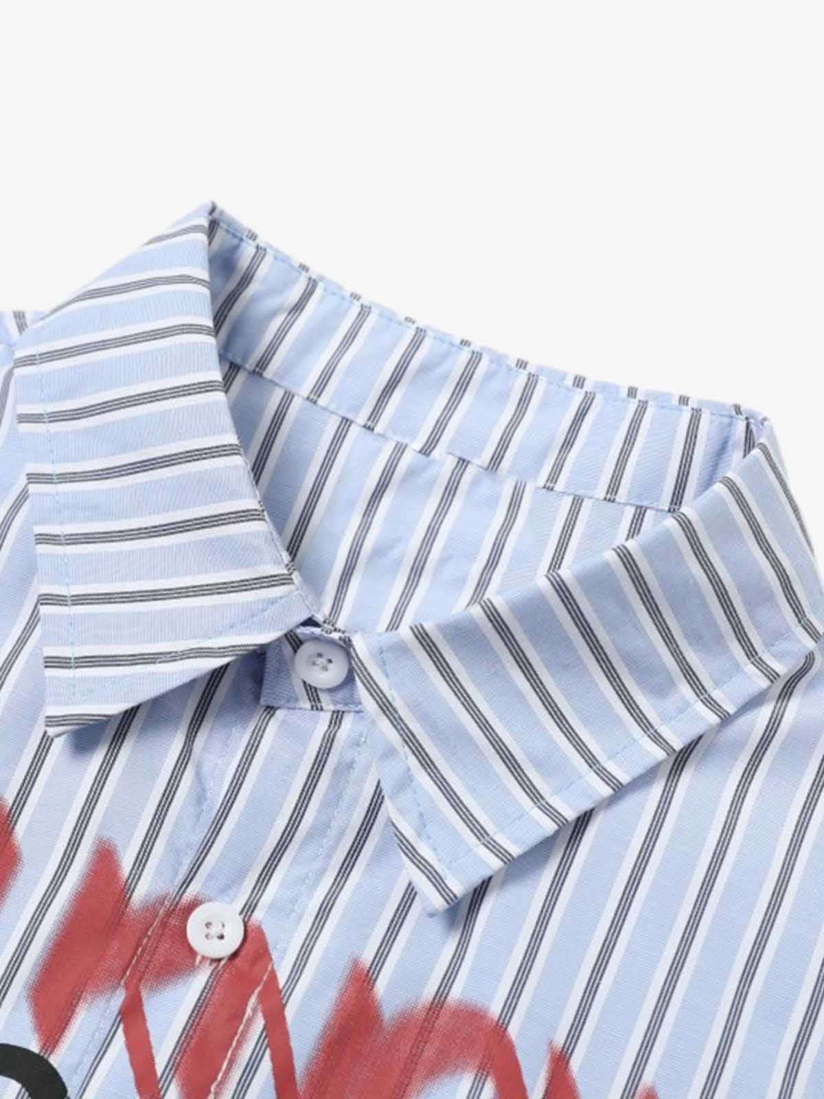 Street Lettering Vintage Striped Shirt - image 13