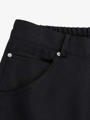 Multi-Pocket Textured Fabric Flared Pants - thumbnail 4