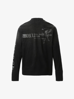 Distressed NO. 09 Long Sleeve T-Shirt - thumbnail 3